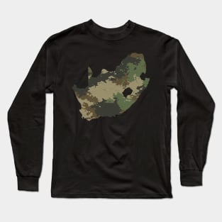 South Africa Map Camo Pattern African Safari Camouflage Long Sleeve T-Shirt